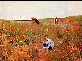 Mary Cassatt les coquelicots painting